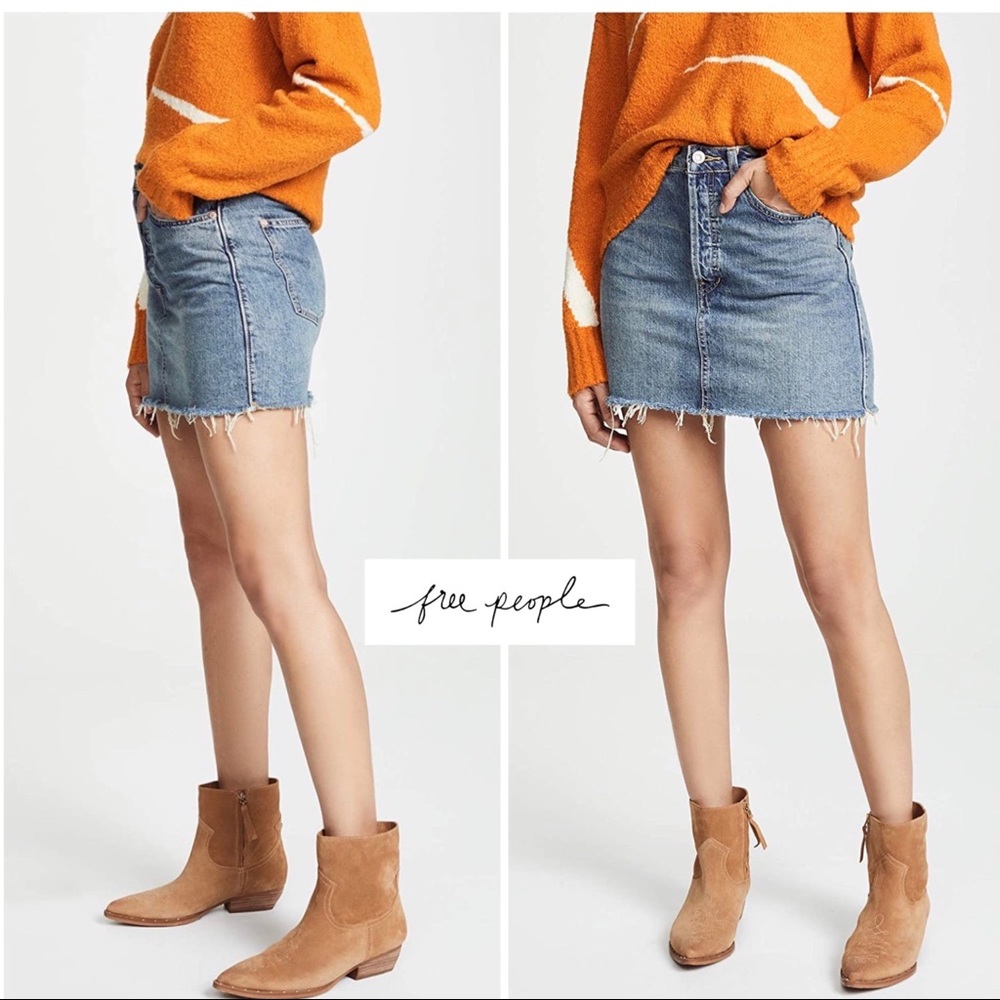 Free People Women's Rugged A-Line Denim Skirt